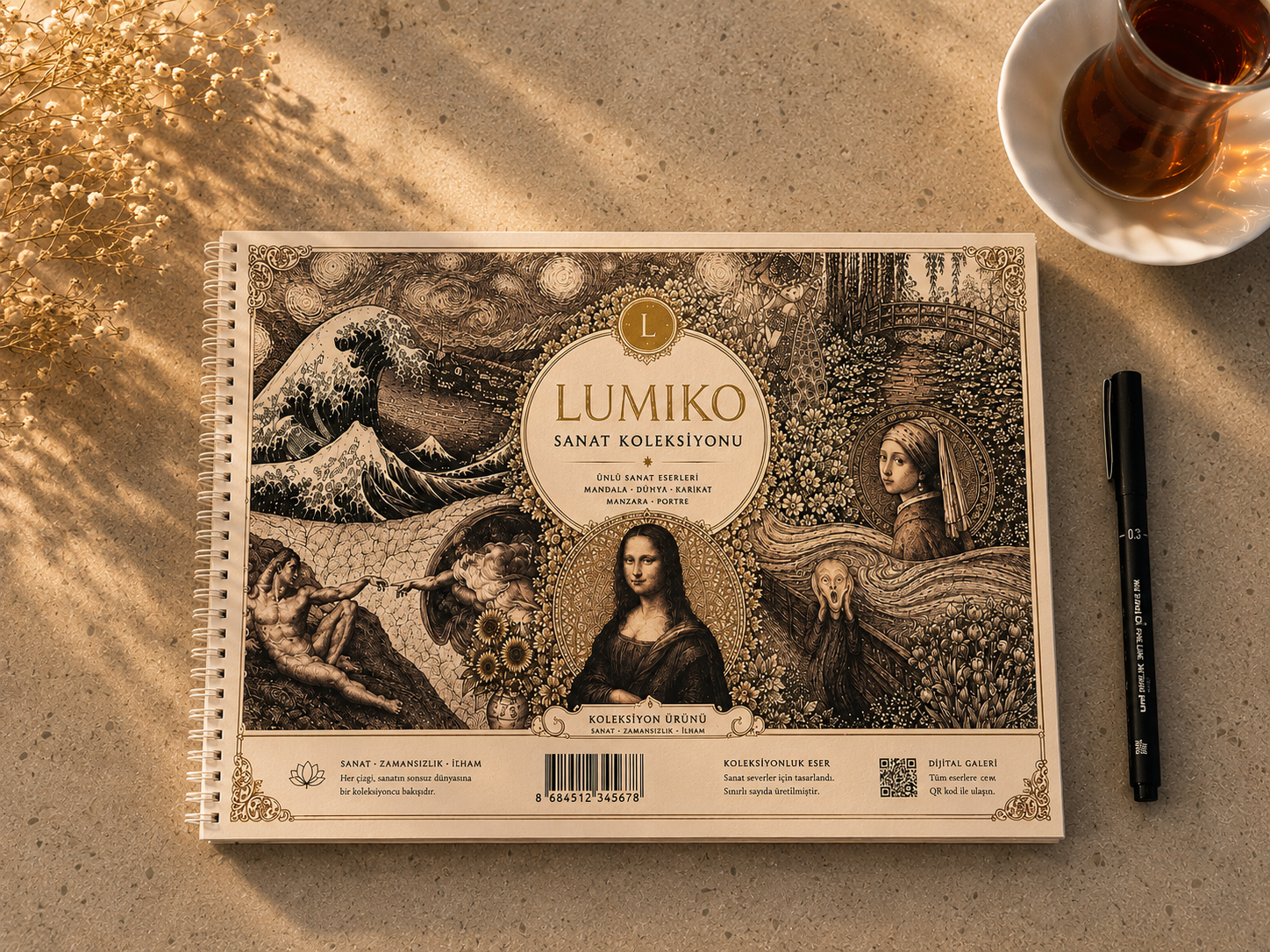 Lumiko Sanat Koleksiyonu/Sanat Eserleri Mandala Boyama Kitabı